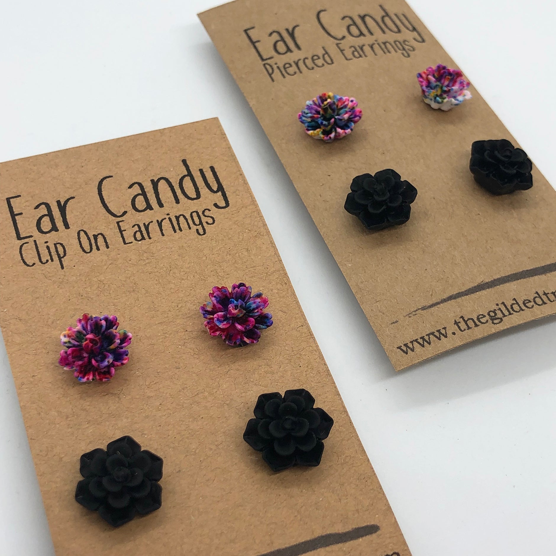 Midnight Succulents - Ear Candy - Post (ClipOn sold out)