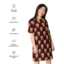 Load image into Gallery viewer, Tiger Maroon - T-shirt dress
