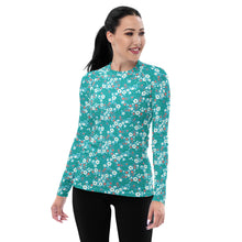 Load image into Gallery viewer, Aqua Garden - Women&#39;s Rash Guard
