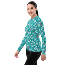 Load image into Gallery viewer, Aqua Garden - Women&#39;s Rash Guard
