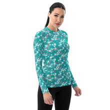 Load image into Gallery viewer, Aqua Garden - Women&#39;s Rash Guard
