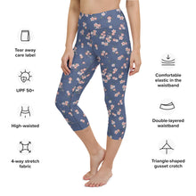 Load image into Gallery viewer, Cherry Blossom Blue - Yoga Capri Leggings
