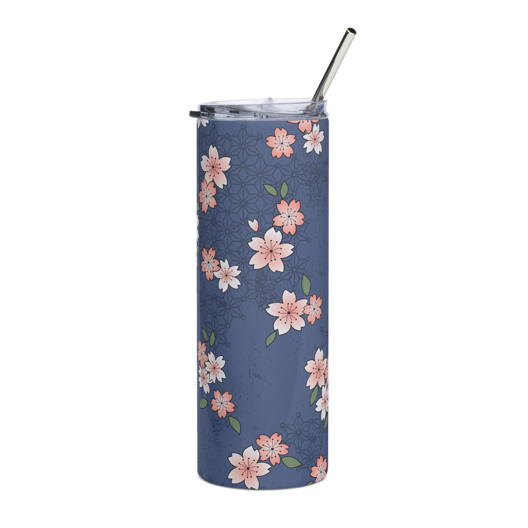 Cherry Blossom Blue - Stainless steel tumbler