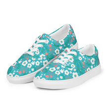 Load image into Gallery viewer, Aqua Garden - Women’s lace-up canvas shoes
