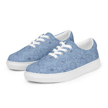 Load image into Gallery viewer, Line Garden - Blue - Women’s lace-up canvas shoes
