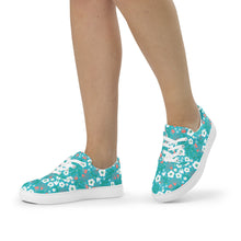 Load image into Gallery viewer, Aqua Garden - Women’s lace-up canvas shoes
