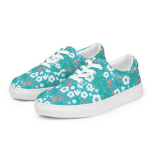 Load image into Gallery viewer, Aqua Garden - Women’s lace-up canvas shoes
