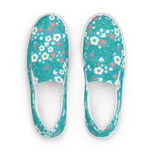 Load image into Gallery viewer, Aqua Garden - Women’s slip-on canvas shoes
