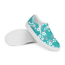 Load image into Gallery viewer, Aqua Garden - Women’s slip-on canvas shoes
