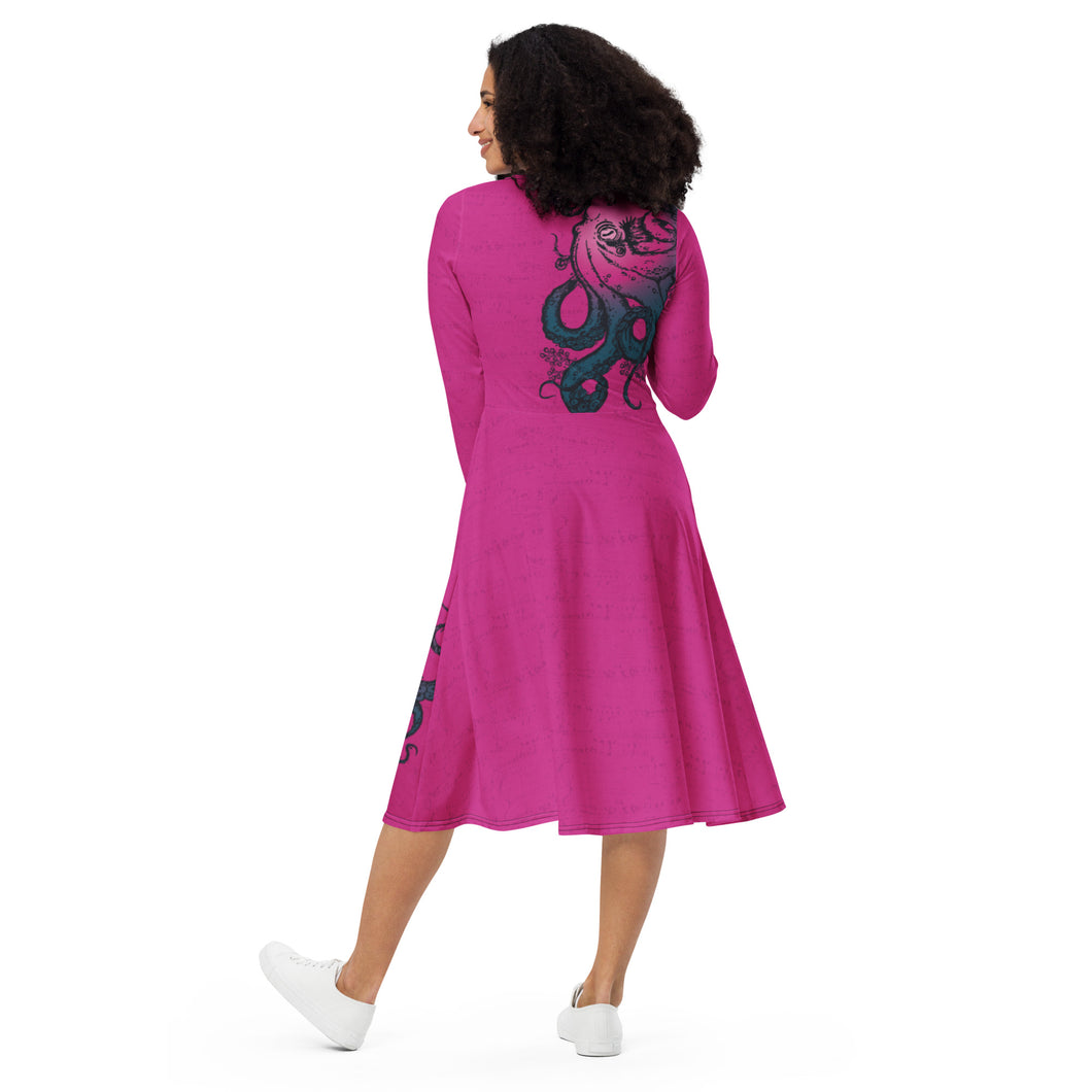 Pink Octopus - APO Long Sleeve Midi Dress