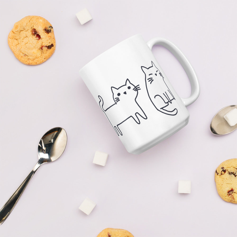 Cat Doodle - Big Print - 15 oz mug